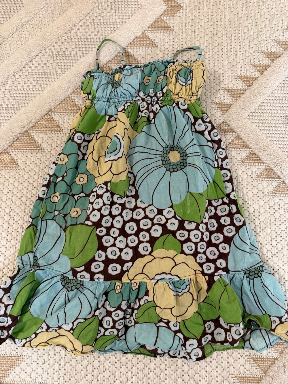 Baby Gap Girls Floral Sundress in Aqua, Yellow & Green 3T